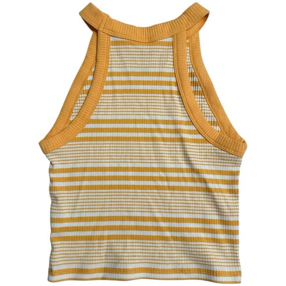 American Eagle Striped Ribbed Halter Crop Top Women’s Small Orange White NWT - Picture 2 of 7